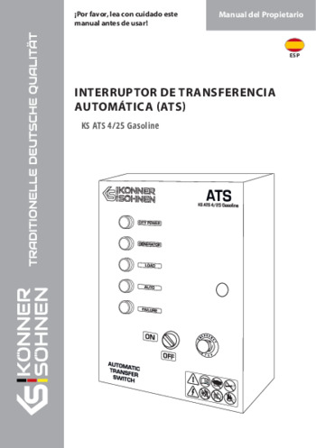 Interruptor de transferencia automática (ATS)  KS ATS 4/25 Gasoline