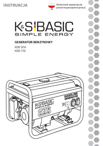 Generatory benzynowe KSB 30A, KSB 70C - 2022