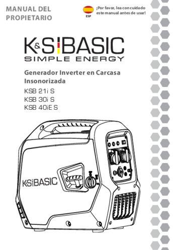 Generador Inverter KSB 21i S, KSB 30i S, KSB 40iE S