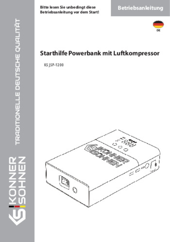 Starthilfe Powerbank mit Luftkompressor KS JSP-1200