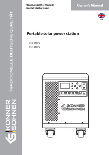 Portable solar power station KS 2000PS, KS 3000PS