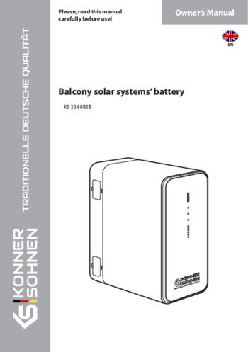 Balcony solar systems’ battery KS 2240BSB