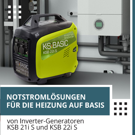 Notstromlösungen für die Heizung: Stromaggregat KSB 21iS und KSB 22iS