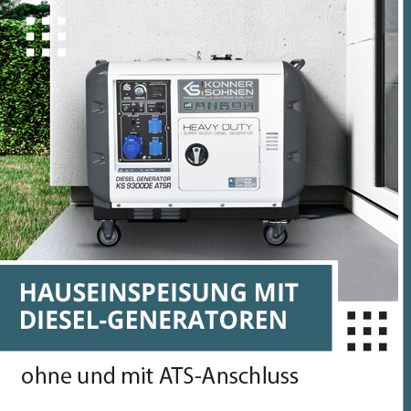 Hauseinspeisung mit Diesel-Generatoren ohne und mit ATS-Anschluss