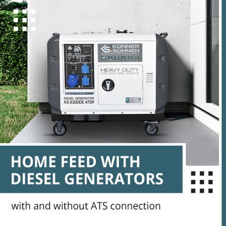 Home feed with diesel generators with and without ATS connection