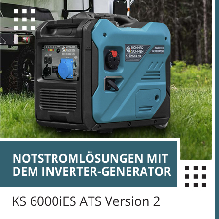NEUHEIT! Automatische Notstromversorgung ohne feste Installation auf Basis vom Inverter-Generator KS 6000iES ATS Version 2 mit der Leistung bis 5000W