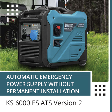 NEW!!! Automatic emergency power supply without permanent installation based on the inverter generator KS 6000iES ATS Version 2 with an output of up to 5000W