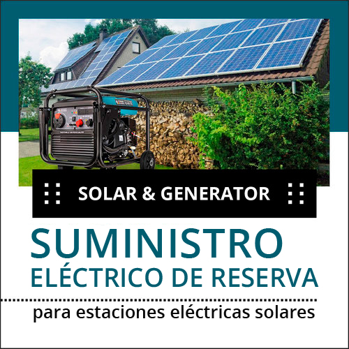 Suministro eléctrico de reserva para estaciones eléctricas solares,  generador para estaciones eléctricas solares
