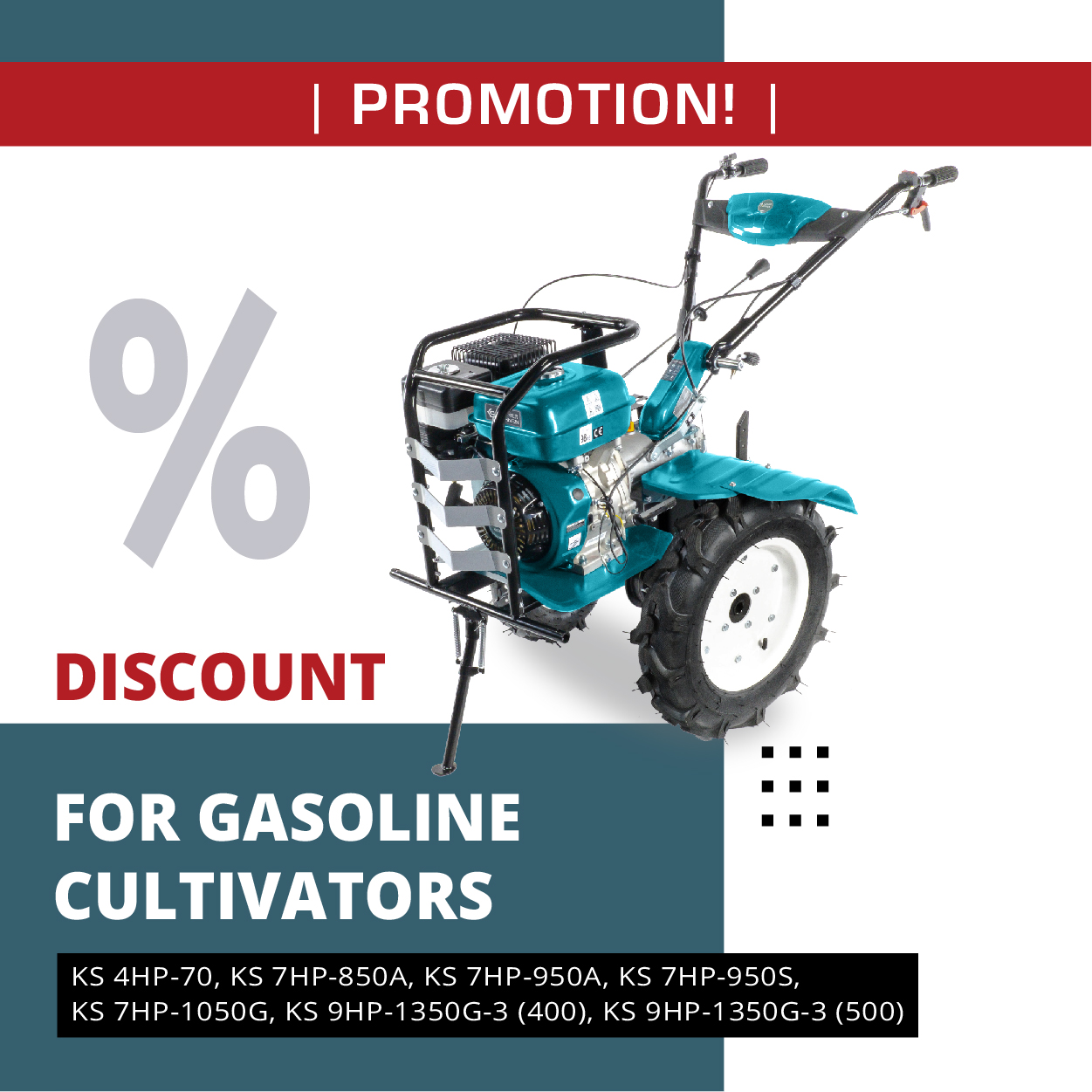 Promotion! Discount for Könner & Söhnen® gasoline cultivators