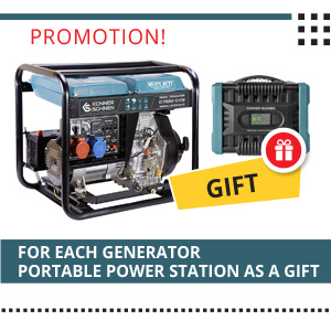 Special offer! For each generator Könner & Söhnen portable power station as a gift!