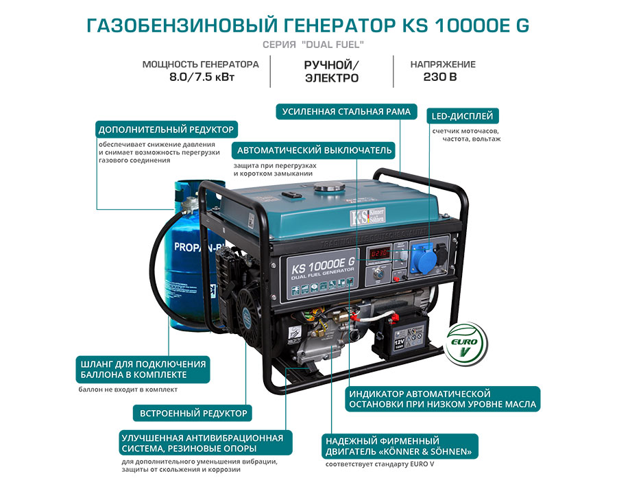 Газобензиновый генератор KS 10000E G