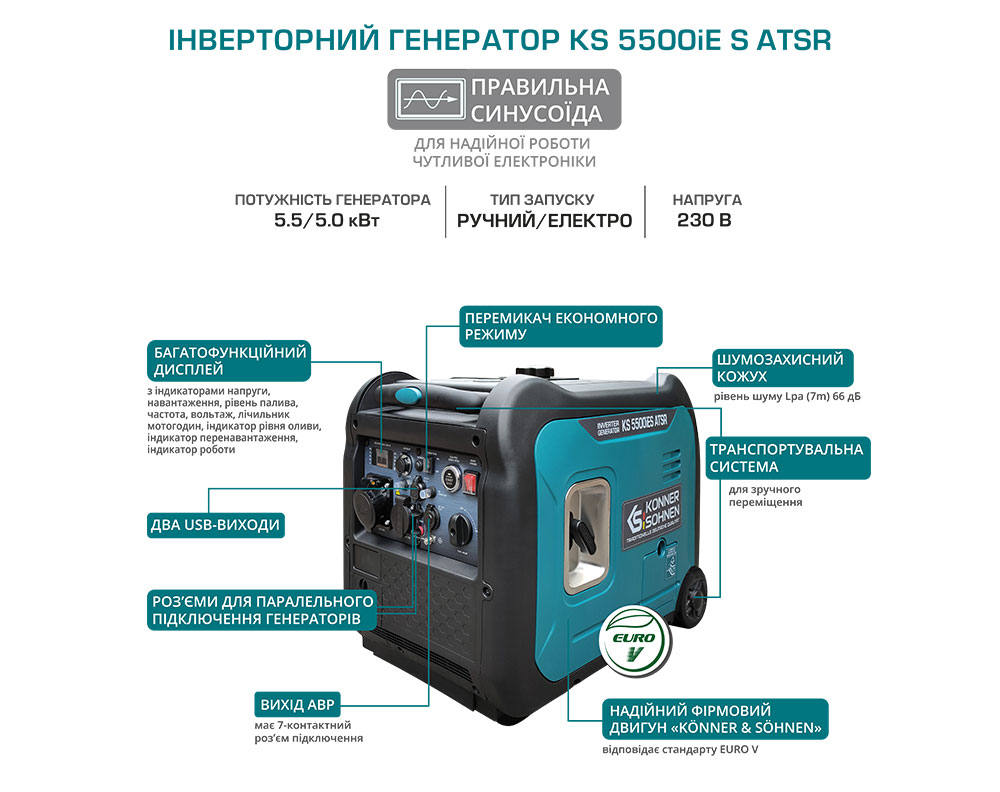 Інверторний генератор KS 5500iES ATSR