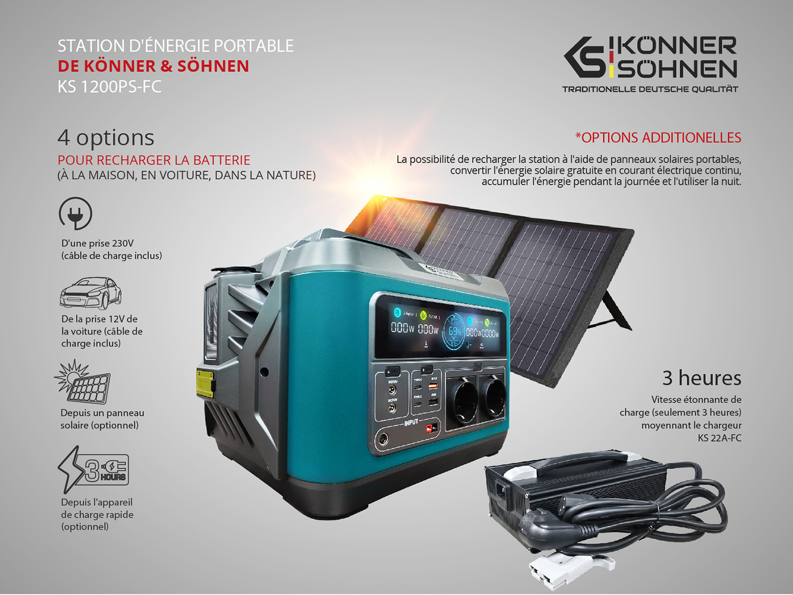 Station électrique portable KS 1200PS-FC